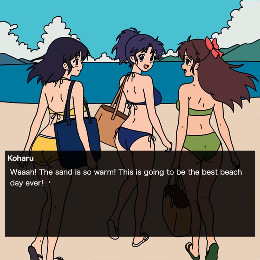 Beachside Date (A Summer Day with Three Bikini Girls), Screenshot 2