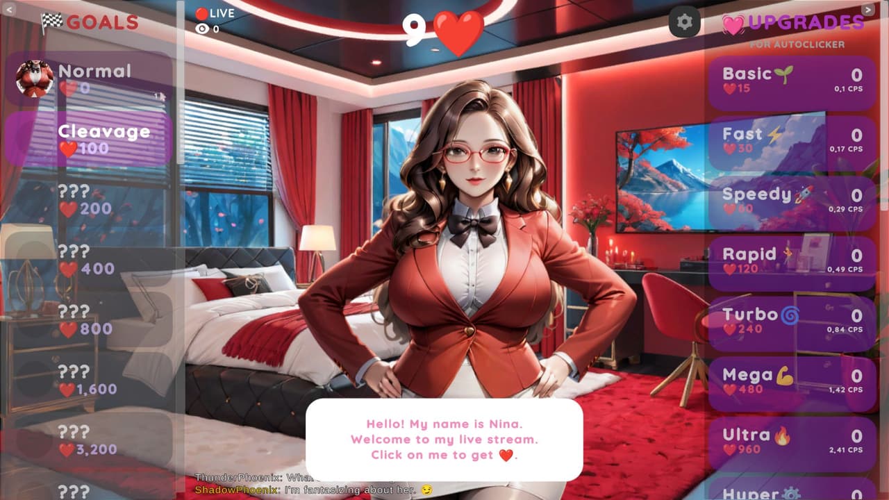 Hentai Clicker: Nina is Streaming, Screenshot 1